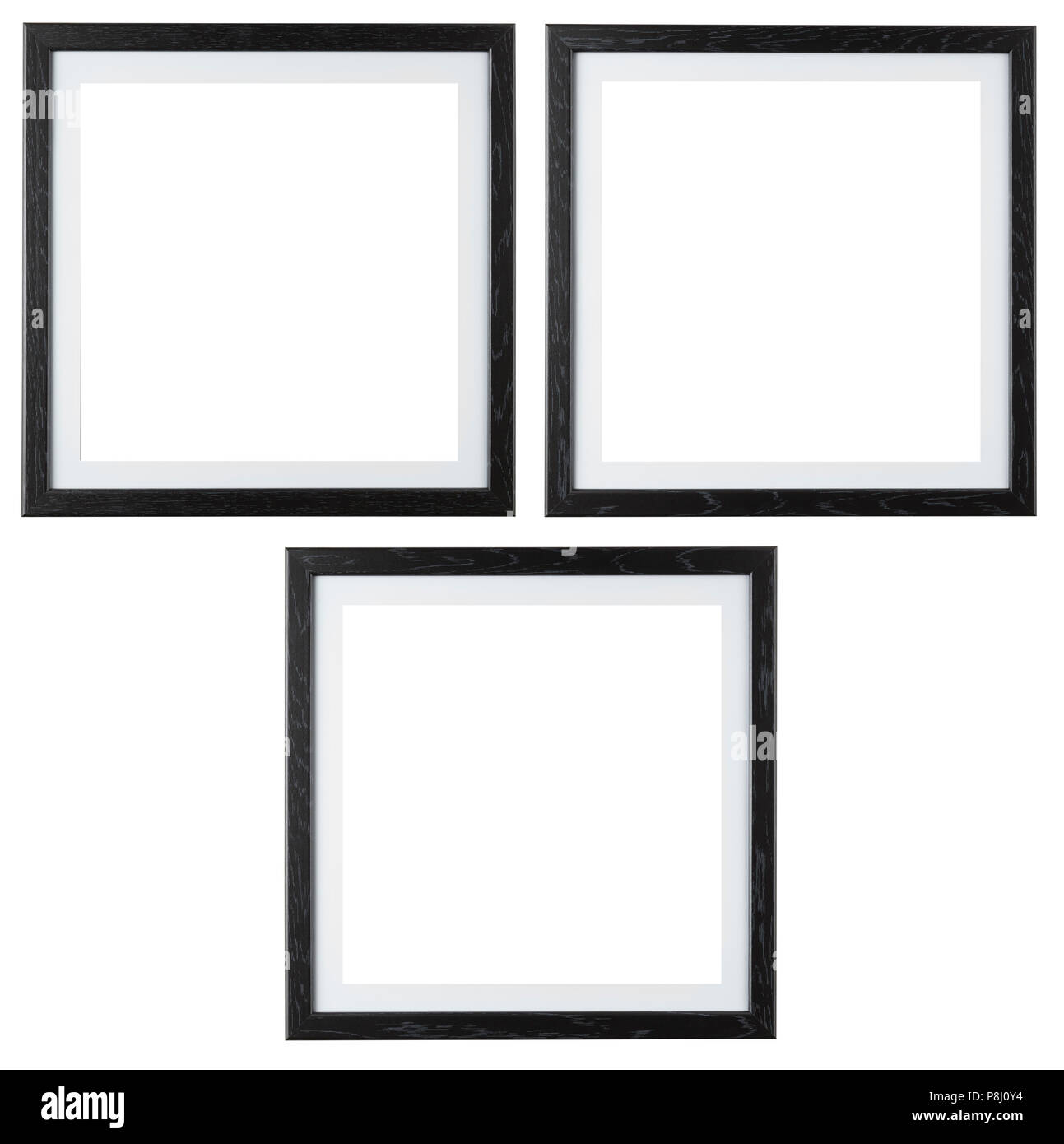 Square black picture frames isolated on white background. Include