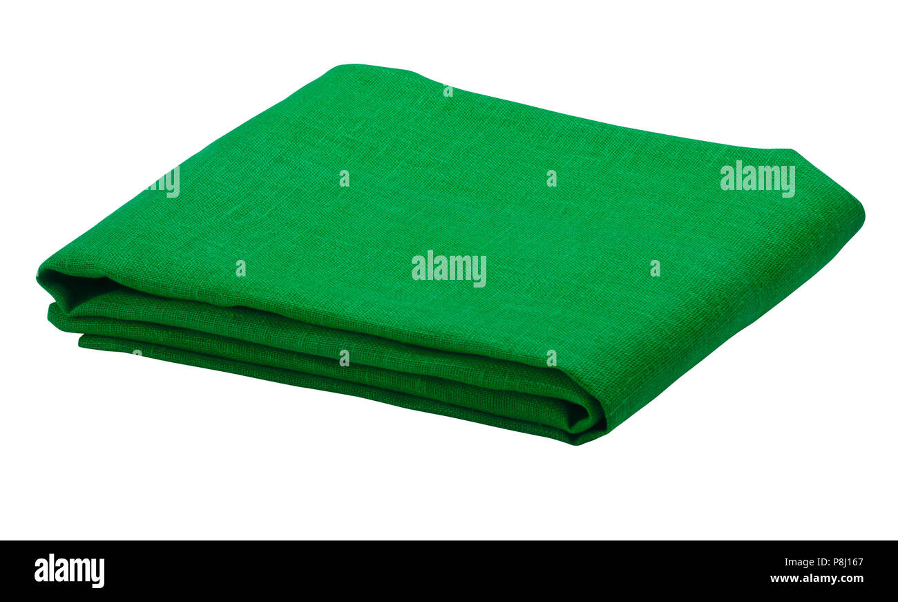 Folded tablecloth isolated on white background. Include clipping path Stock Photo