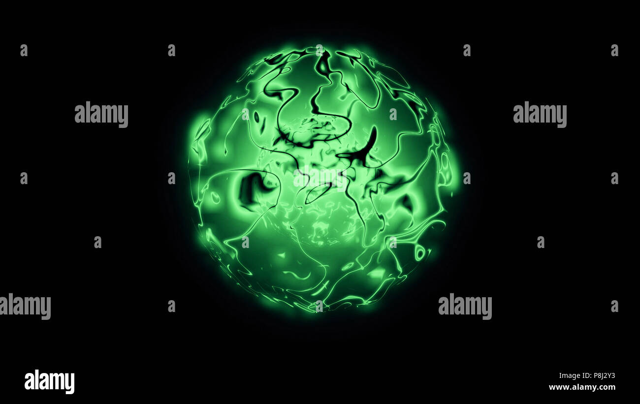 3d illustration of abstract isolated poison green magical orb Stock
