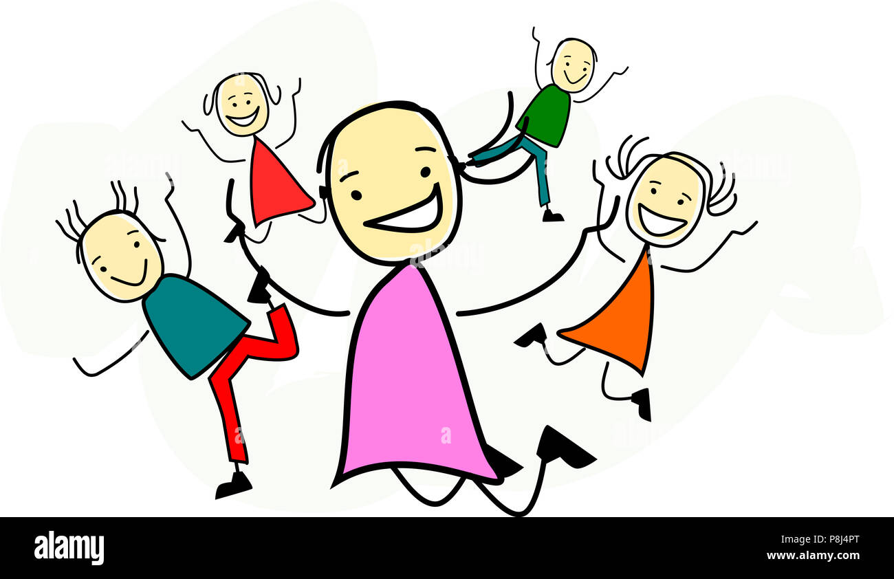 Happy children are jumping in the air Stock Photo - Alamy