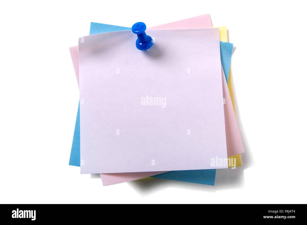 Untidy Notes Untidy pile various colors sticky post notes with pushpin isolated on ...