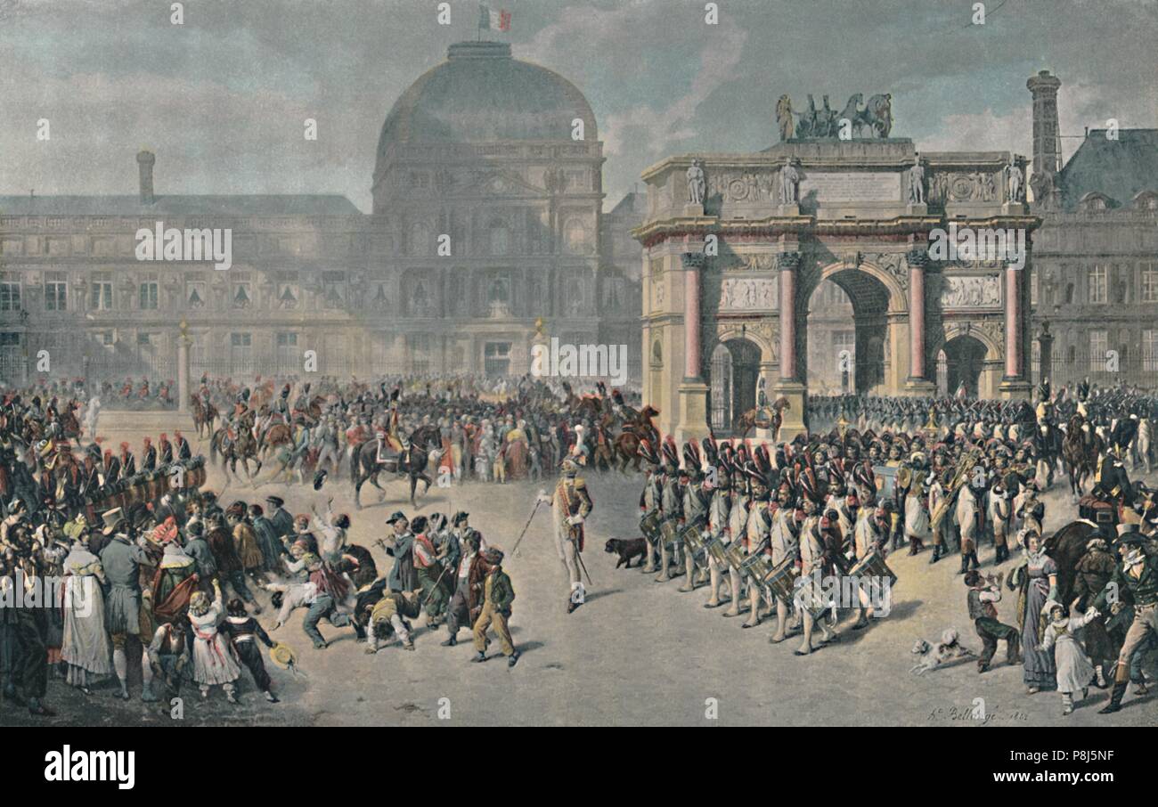 'A Day of Review Under The Empire, Place Du Carrousel', 1810, (1896). Artist: Unknown. Stock Photo
