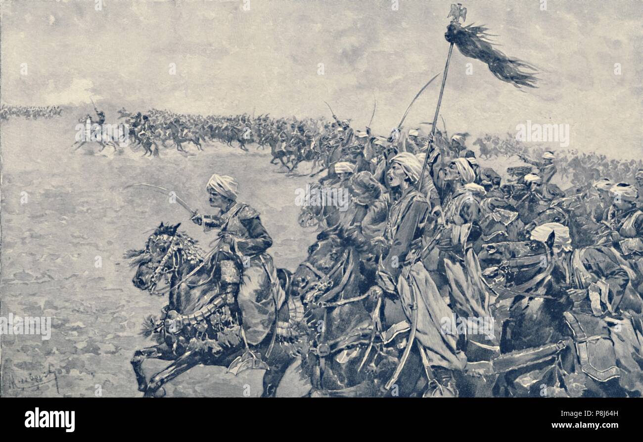 'Charge of the Mamelukes at the Battle of Austerlitz', 1896. Artist: Unknown. Stock Photo