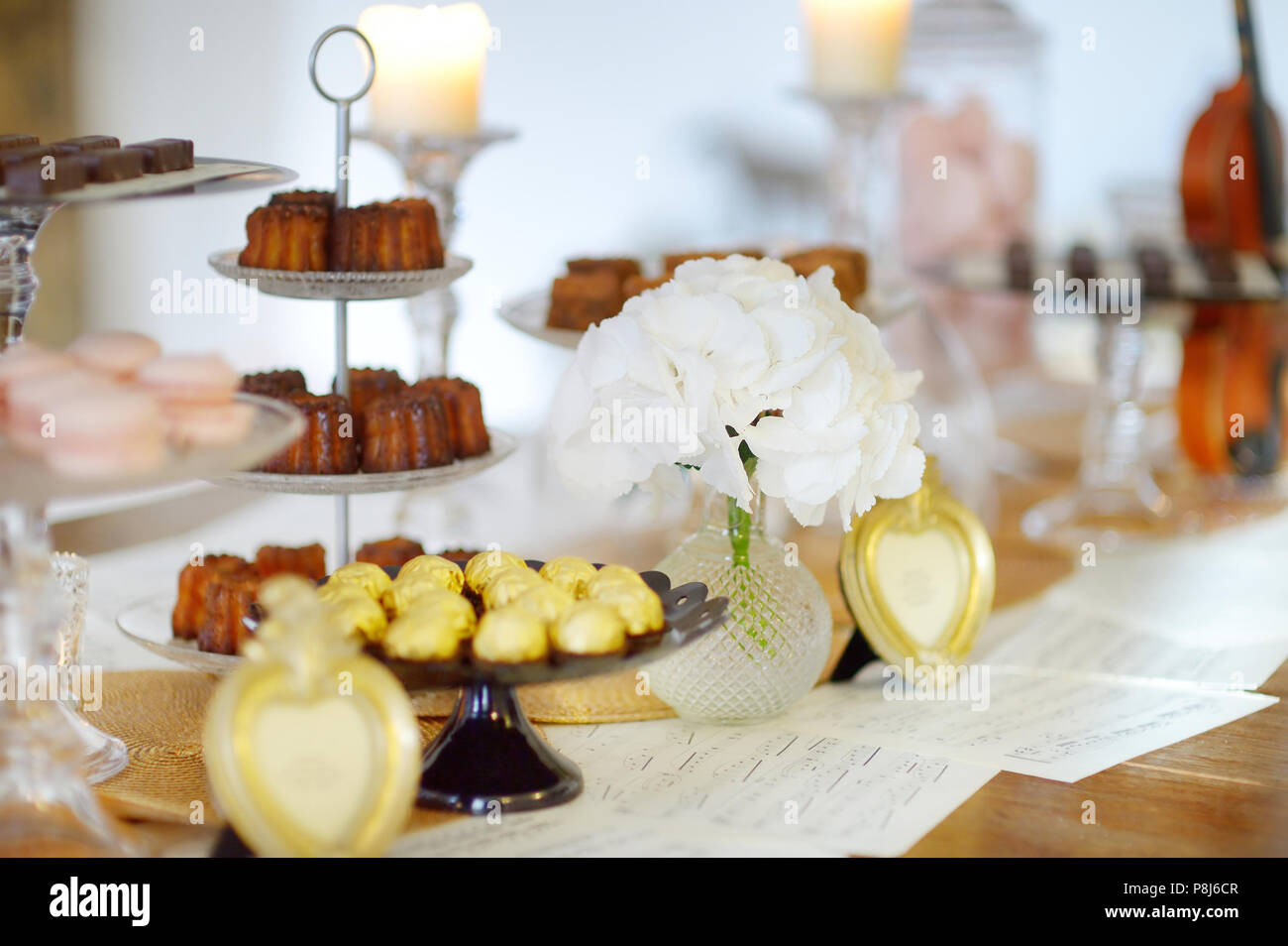 Beautiful Desserts Sweets And Candy Table At Wedding Reception Ot