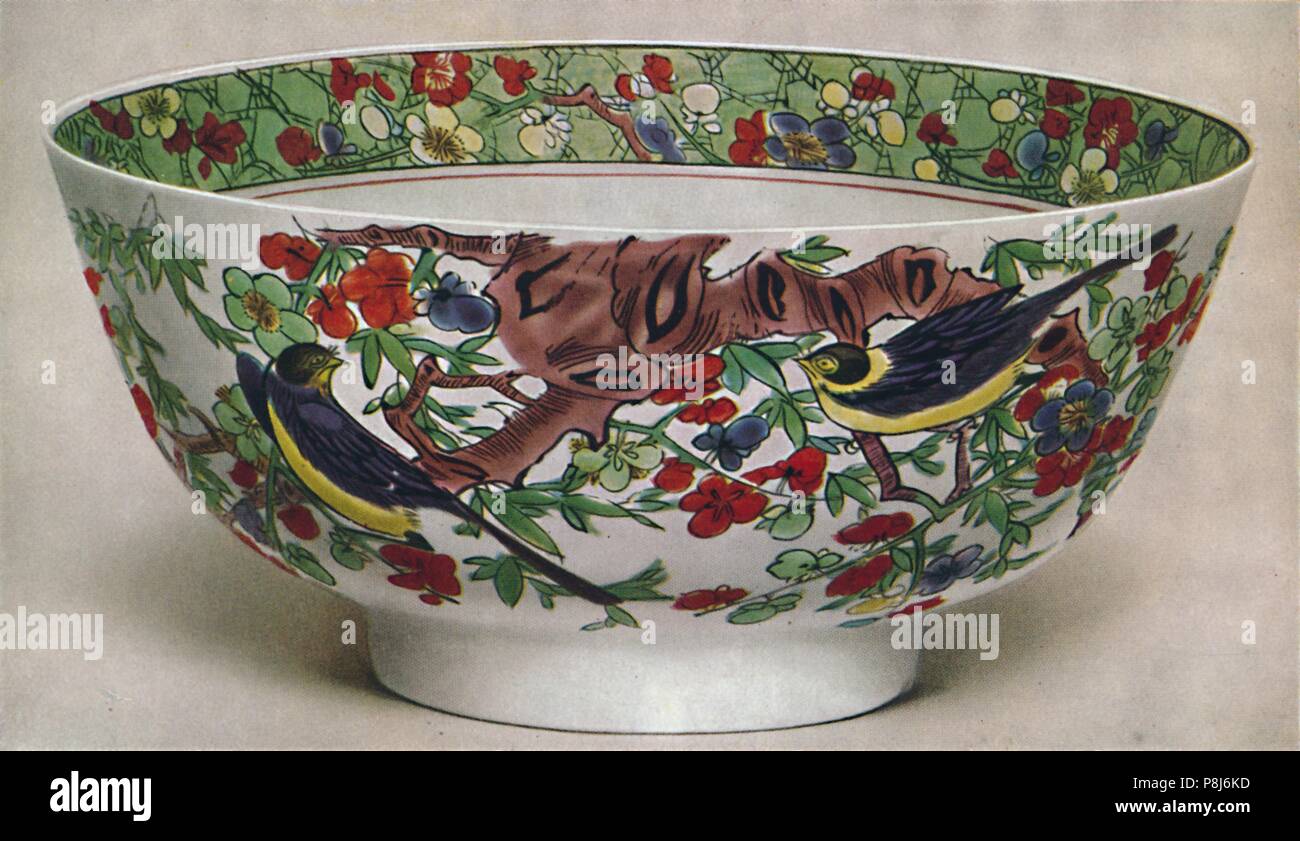'Chinese Porcelain Bowl. Famille Verte. Period of K'Ang Hsi, 1662-1722', (1928).  Artist: Unknown. Stock Photo