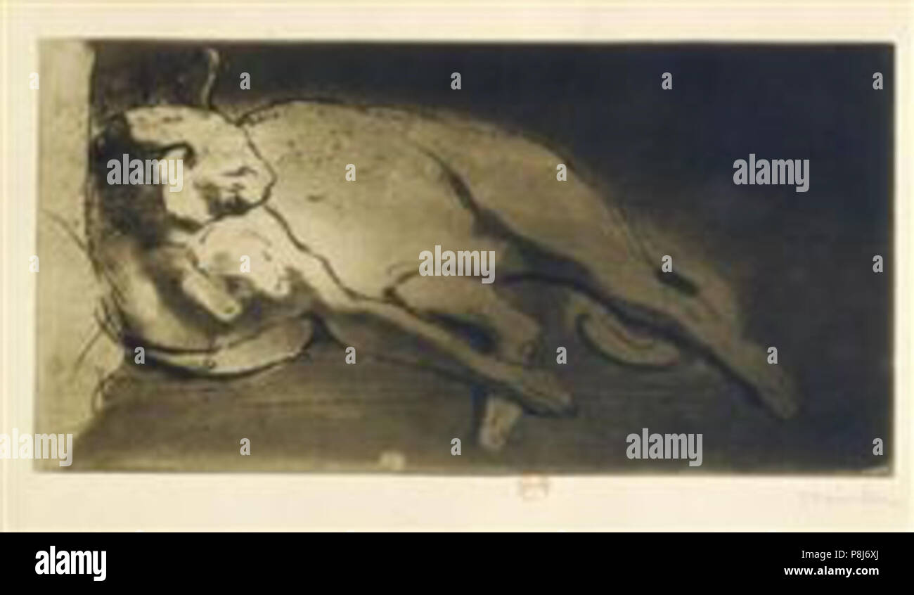 537 Steinlen Sleeping Cat Chat Couche Allonge De Gauche A Droite 1903 Stock Photo Alamy