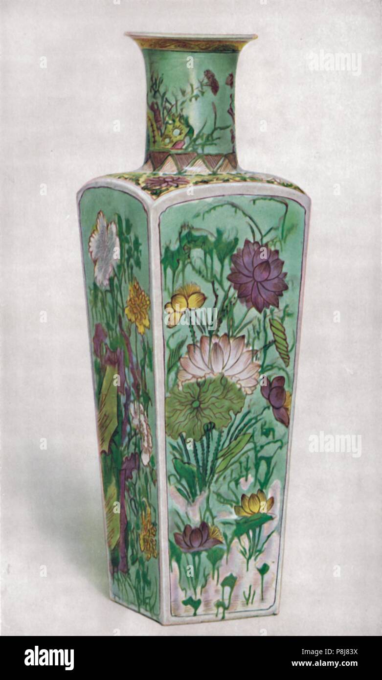 'Chinese Club-Shaped Vase. K'Ang Hsi Period', 1661-1722, (1928). Artist: Unknown. Stock Photo