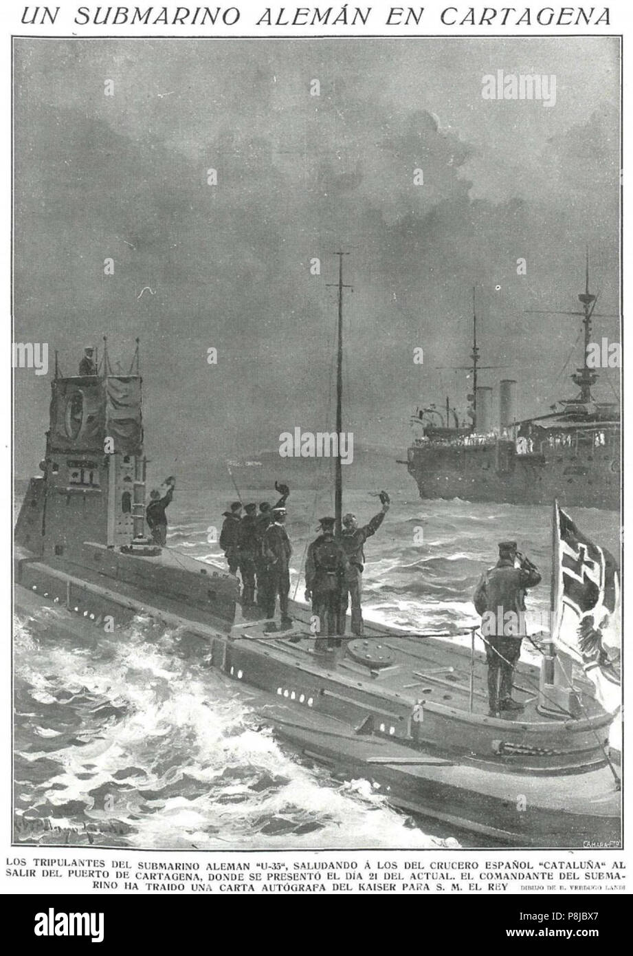 566 Un submarino alemán en Cartagena Stock Photo