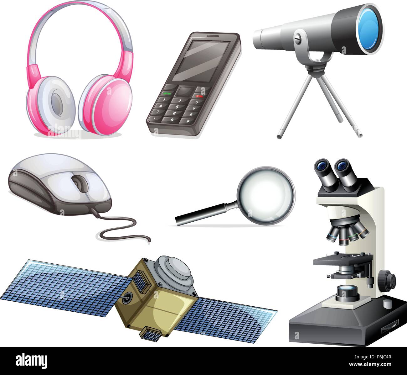 A Set of Technology Equipments illustration Stock Vector Image & Art ...