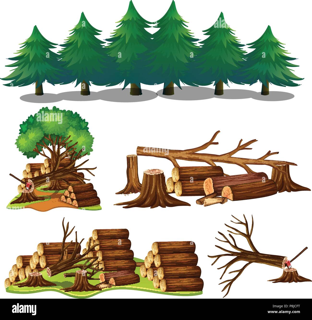 A Set of Wood Element illustration Stock Vector Image & Art Alamy