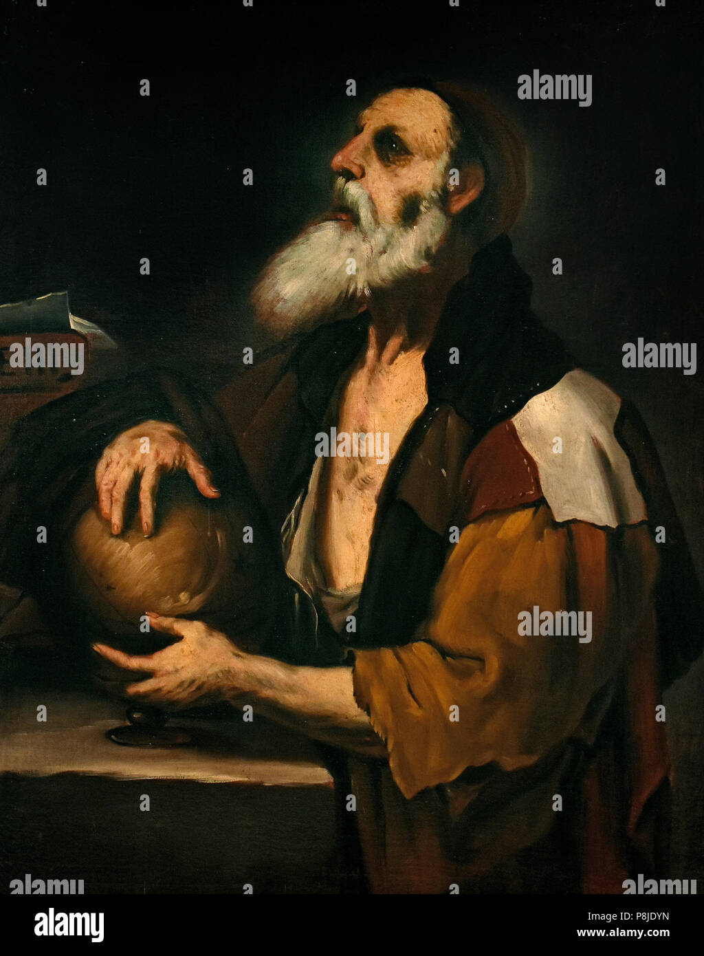 Archimedes by Luca Giordano 1632-1705 Italy Italian ( Archimedes of Syracuse 287 – 212 BC was a Greek mathematician, physicist, engineer, inventor, and astronomer.) Stock Photo