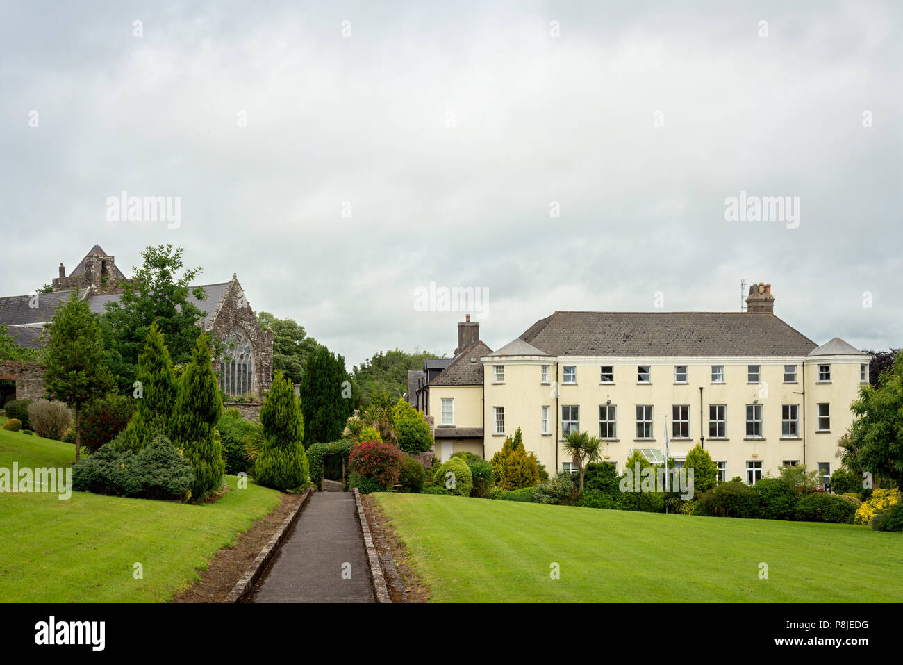 Youghal Ireland The College and College Gardens at the Raleigh Quarter. Stock Photo