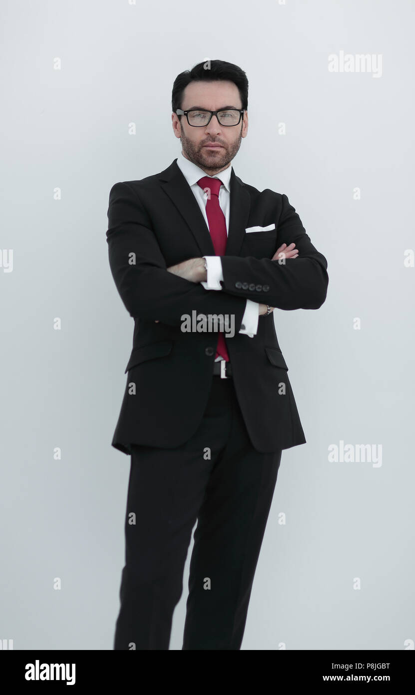 Portrait of businessman standing with arms crossed Stock Photo - Alamy