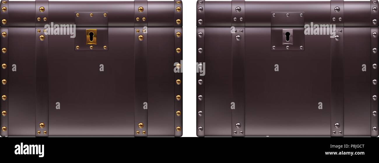 two leather chest Stock Vector