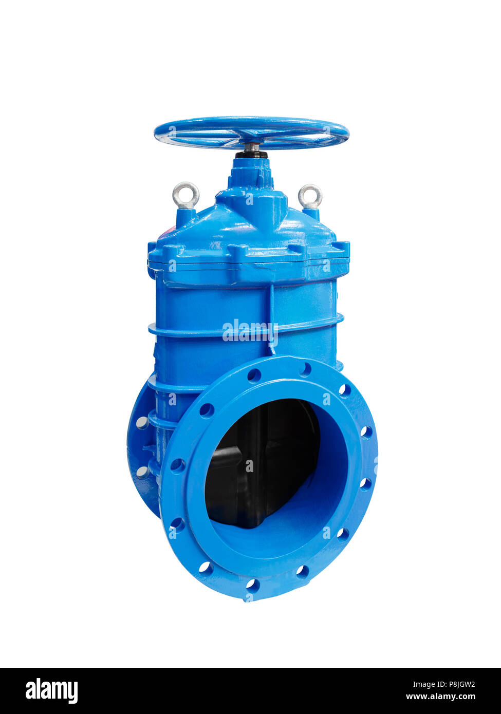 Latch Industrial Pipe Valve Isolated on white background Stock Photo