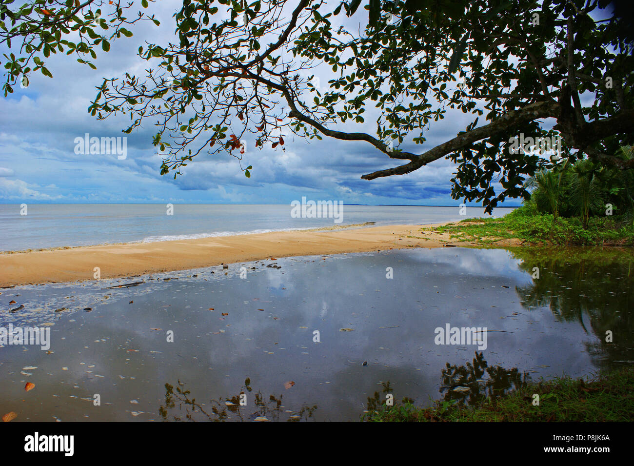 Pantai Tanah Hitam Beach, Sambas, West Kalimantan, Indonesia Stock Photo