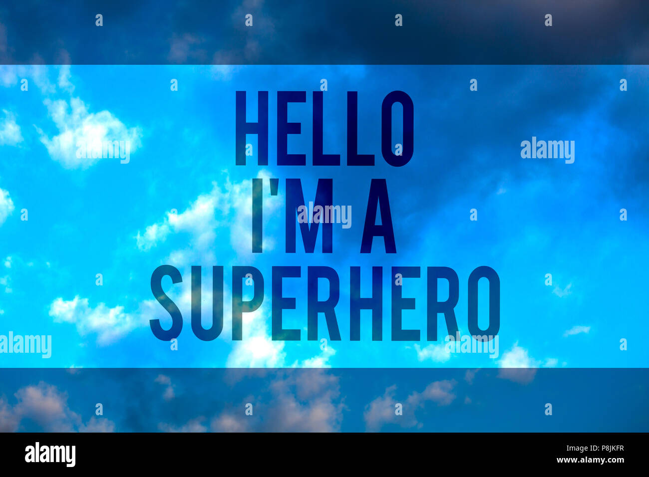 Superhero Hello Handwriting text Hello I am A Superhero. Concept meaning Believing in ...
