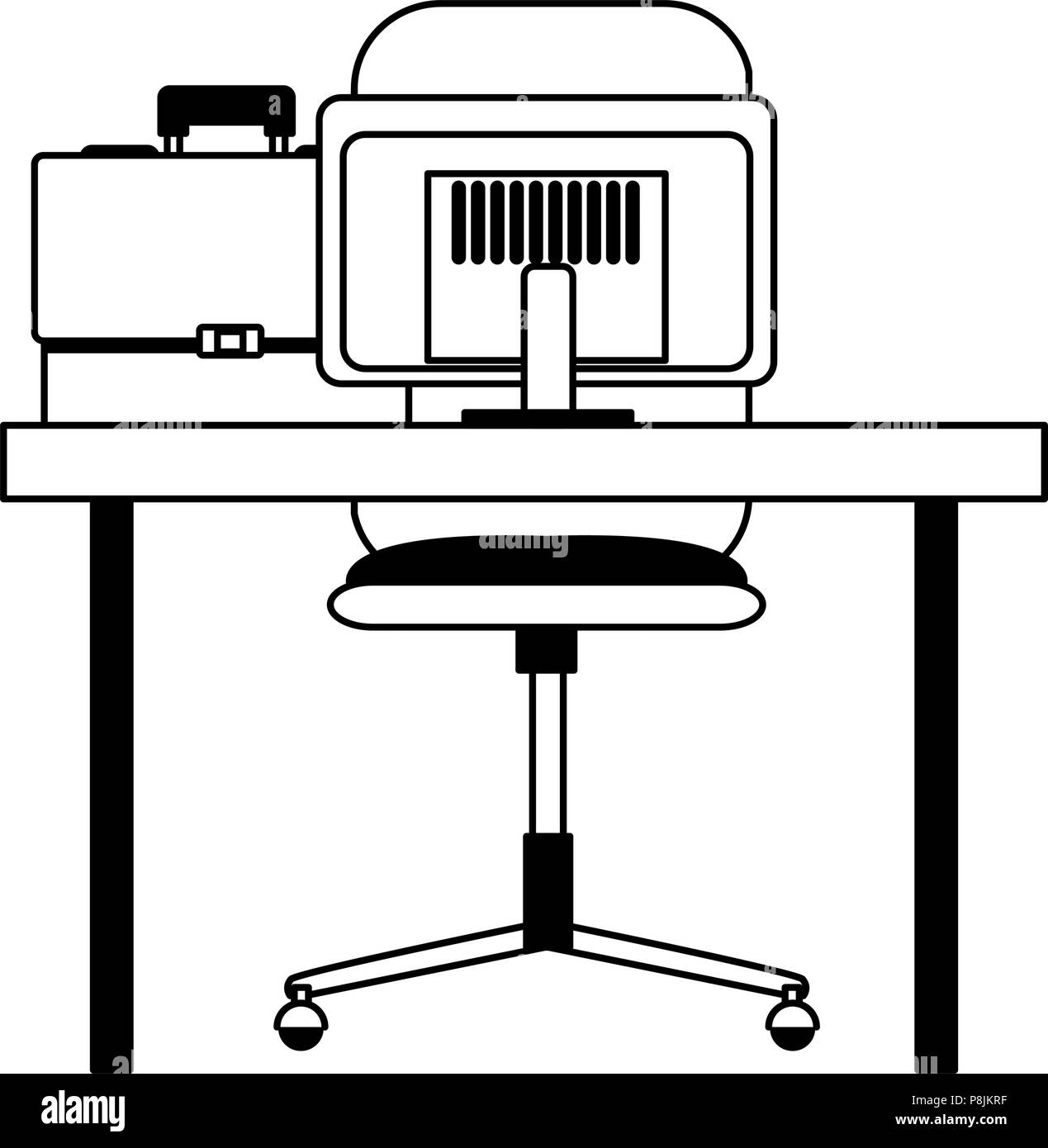 Business office elements black and white Stock Vector Image & Art - Alamy
