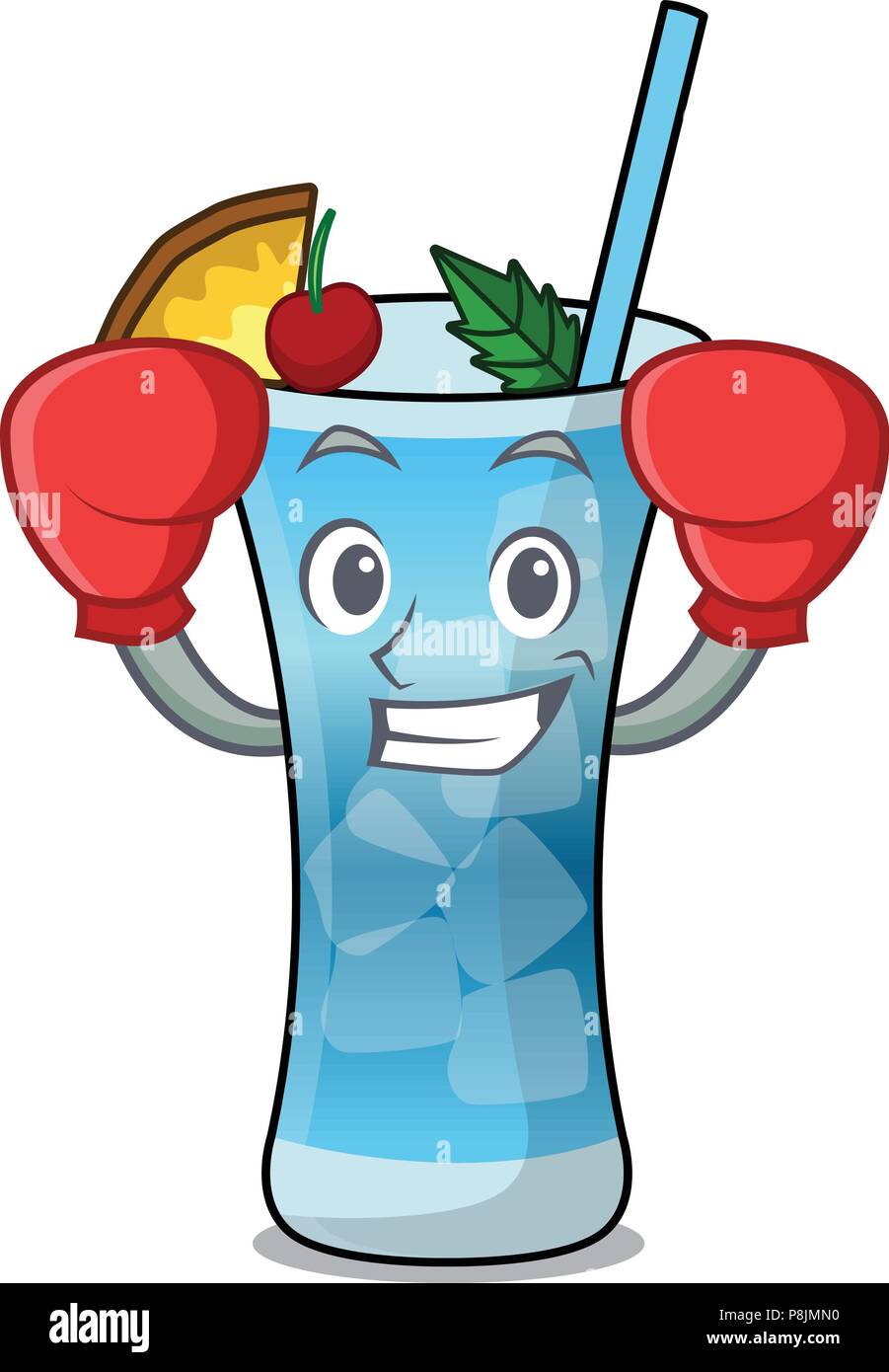 Boxing blue hawaii character cartoon Stock Vector Image & Art - Alamy
