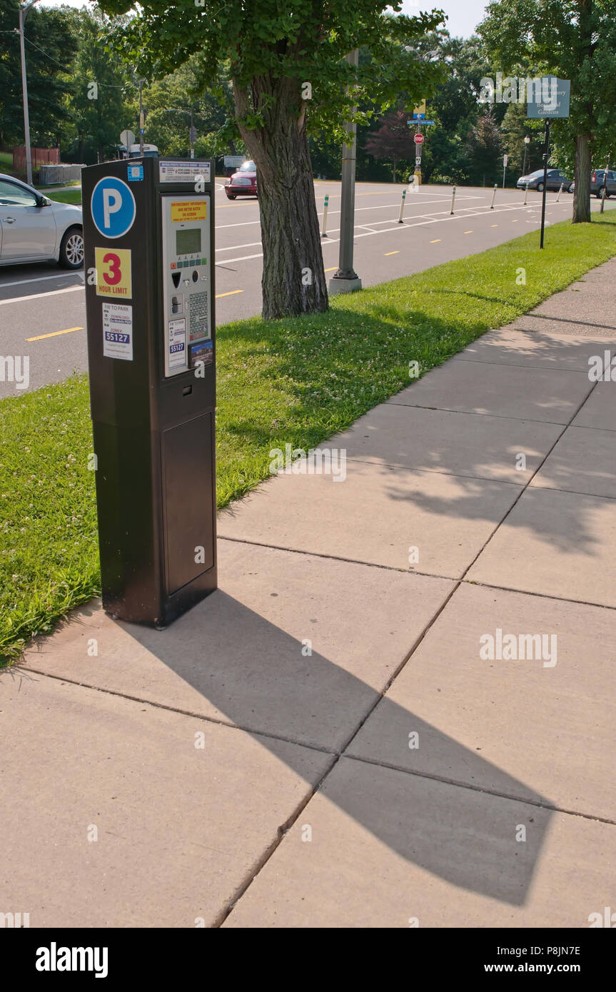 A Pittsburgh Parking Authority pay station in Schenley Park of