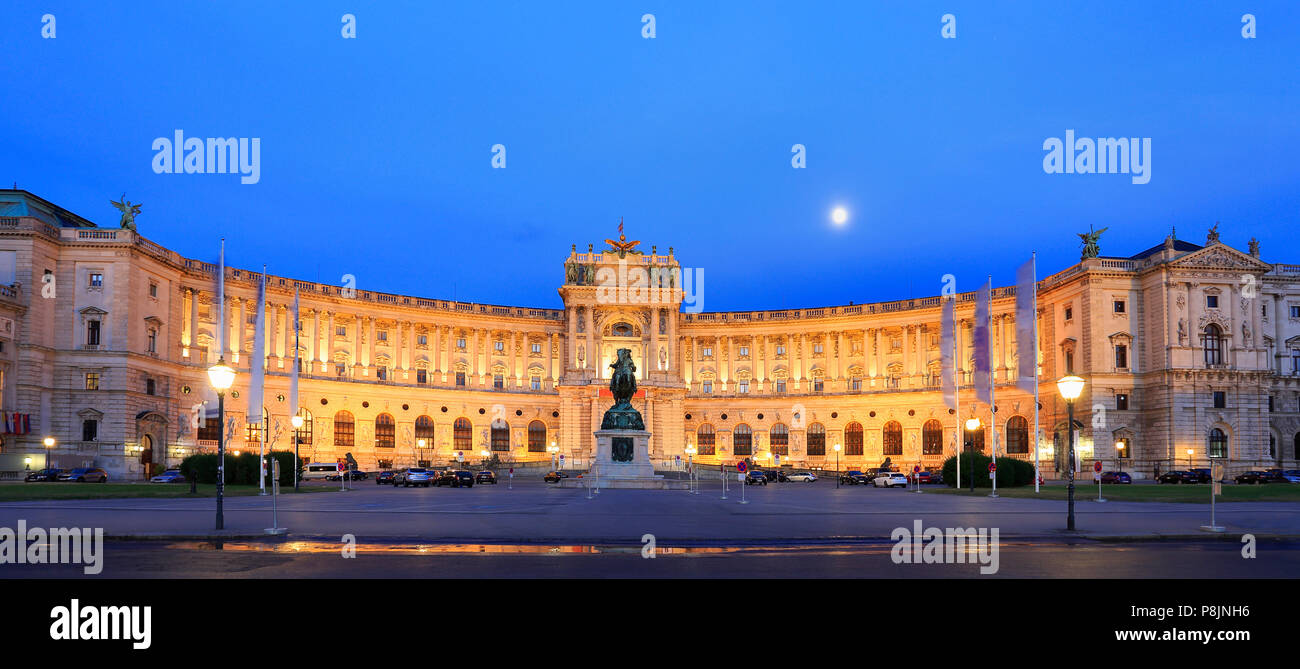 Hofburg Imperial Palace at night in Vienna, Austria Stock Photo