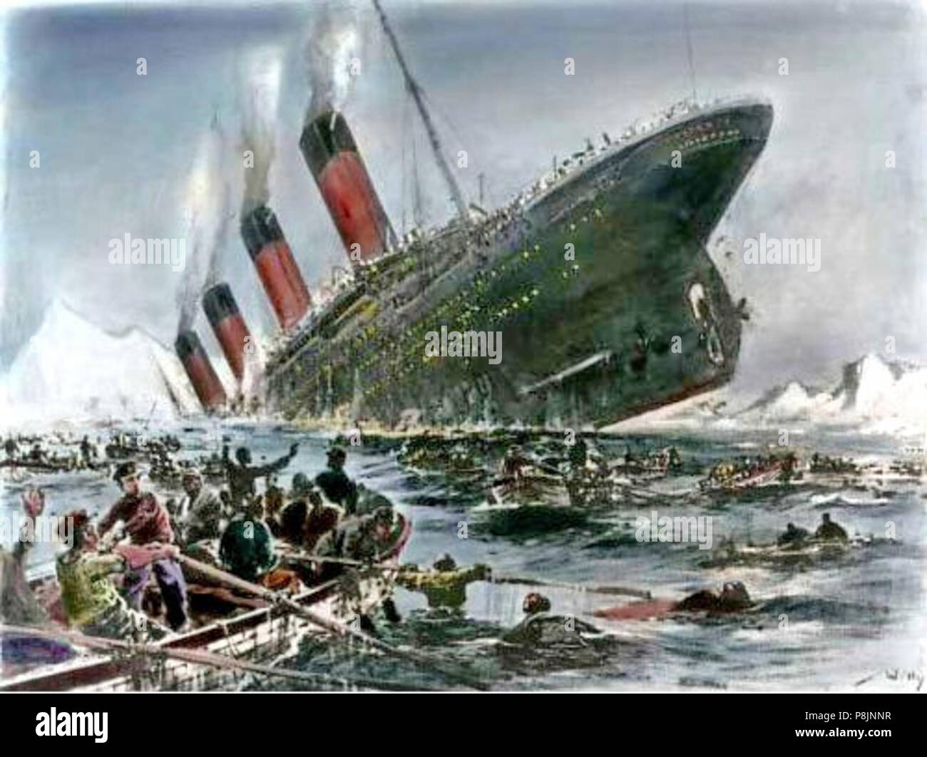 547 Stöwer Titanic (colourized) Stock Photo