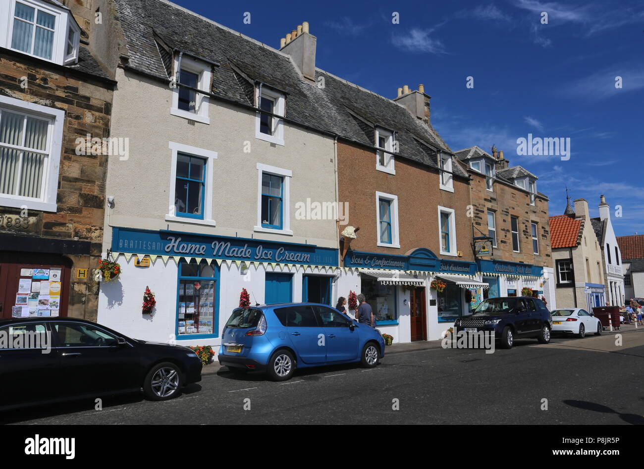 Exterior of award winning Anstruther fish bar Fife Scotland July 2018