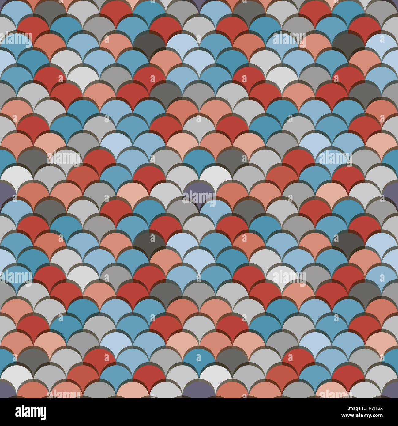 Paper scales seamless vector squama blue and red stickers pattern Stock Vector