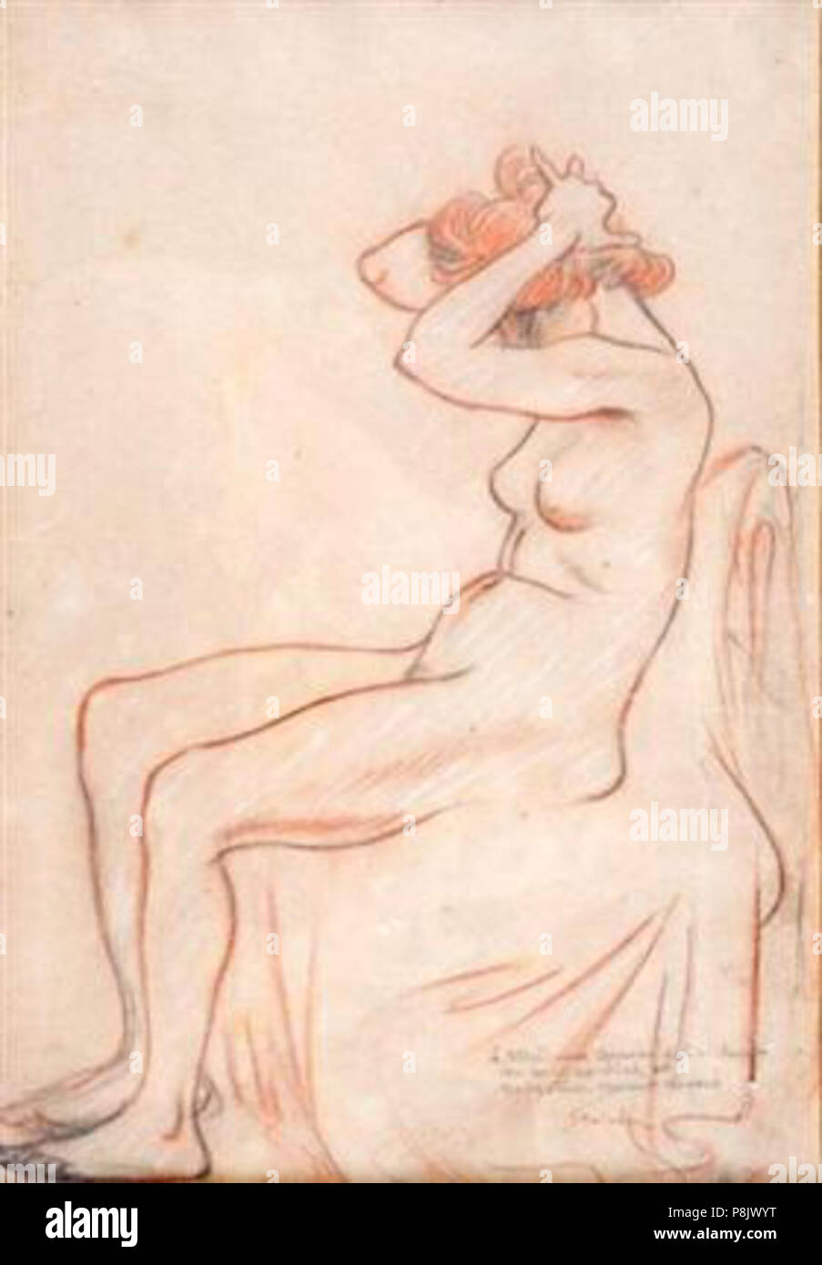 La Modele Nu a la Chevelure Rousse by Theophile Steinlen Stock Photo - Alamy