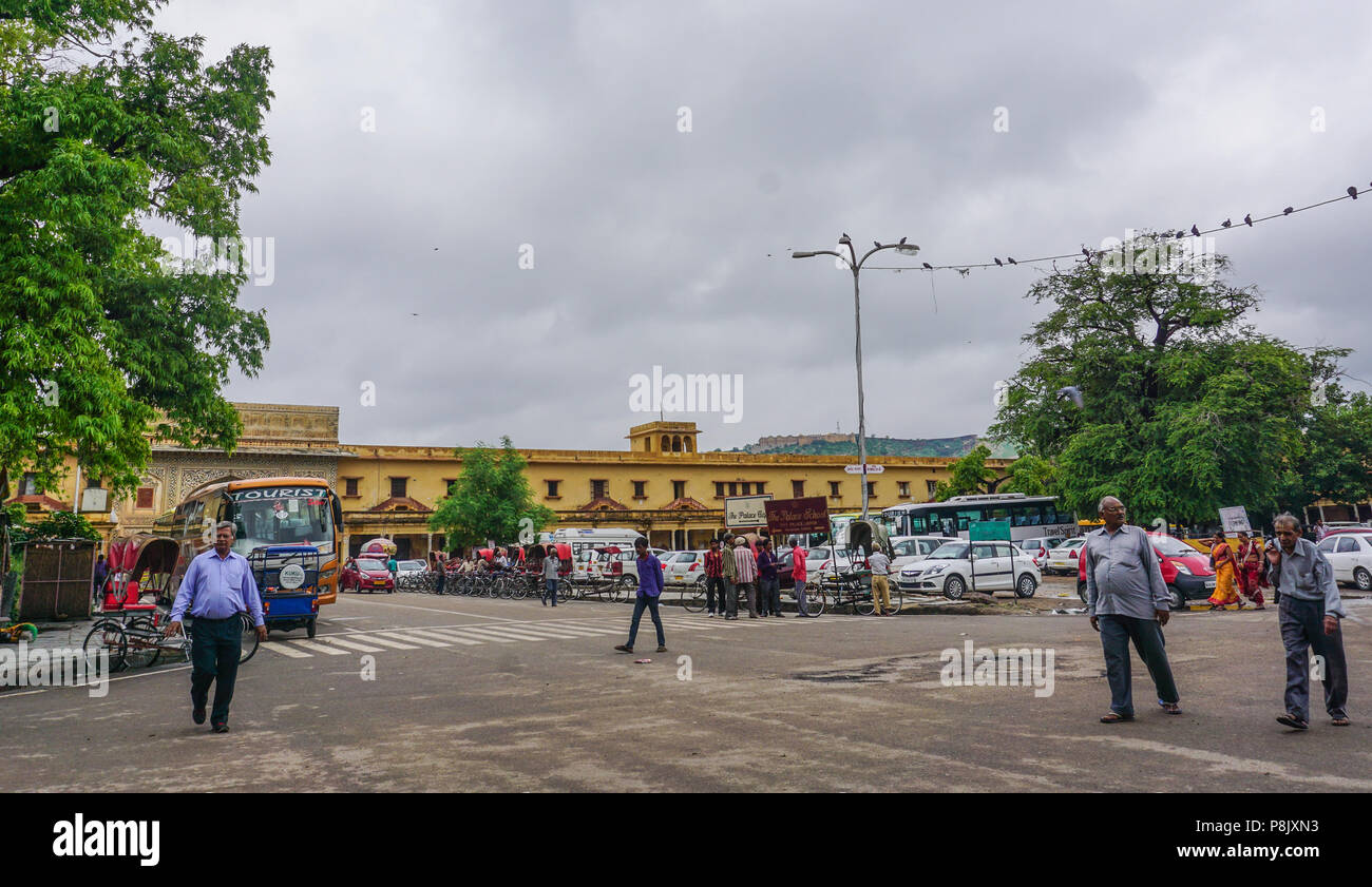 Jaipur, India - Nov 1, 2015. Street in Jaipur, India. Jaipur is the ...