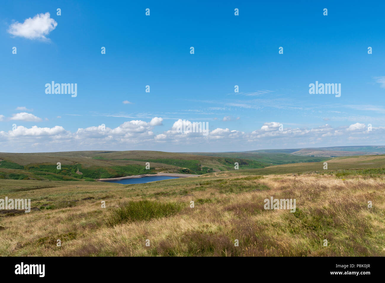 Wessenden Head reservoir on the tinder dry west yorkshire moors Stock Photo
