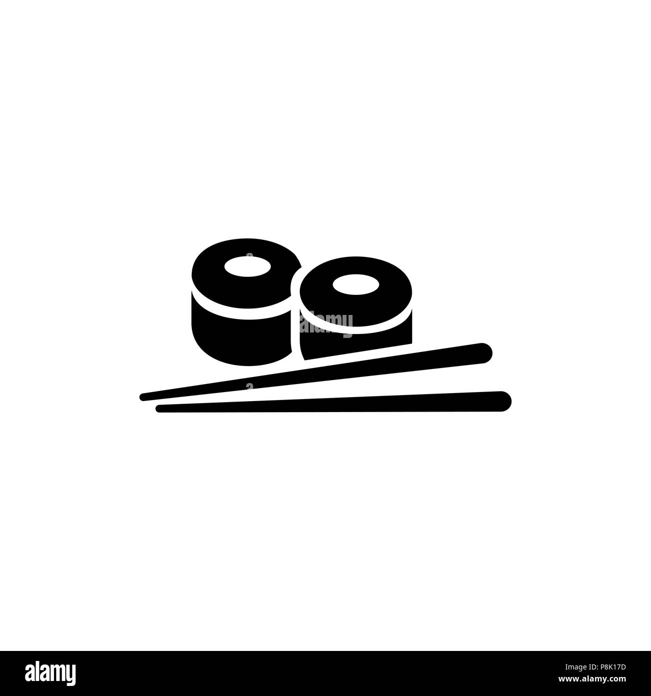 Sushi icon simple flat style illustration image. Stock Vector