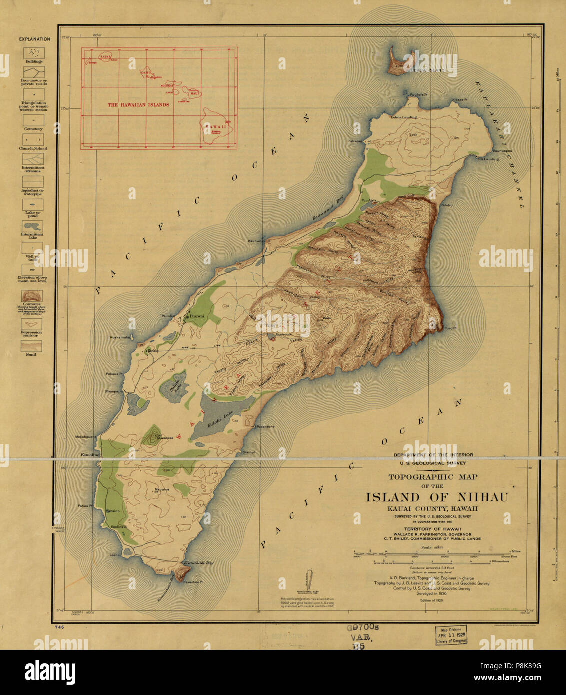 . 559 Topographic map of the Island of Niihau, Kauai County, Hawaii LOC