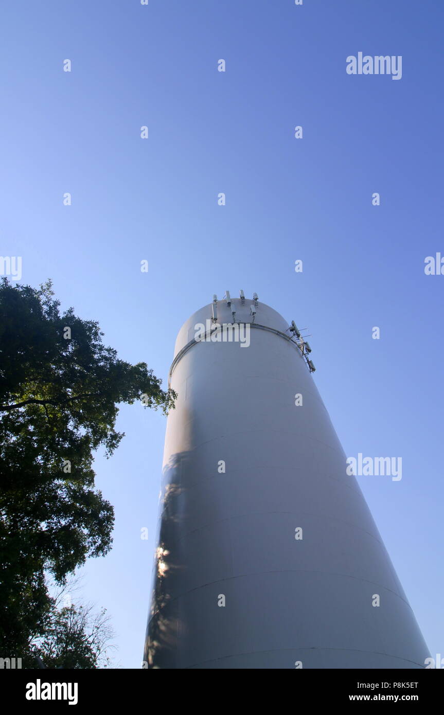 The water tower reaches o the sky Stock Photo Alamy