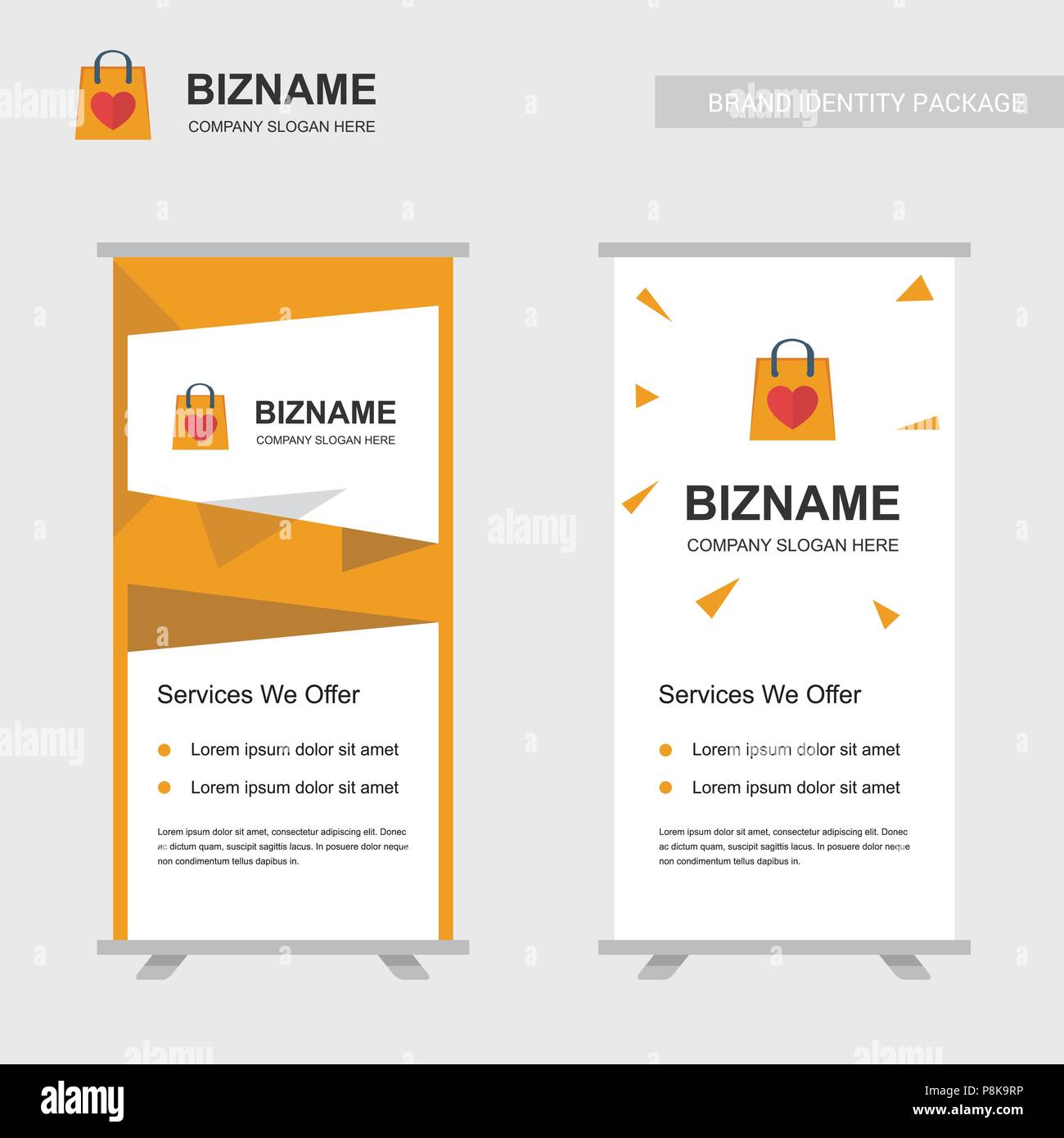 Company Ad Banner Design And Card With Orange Theme Vector With