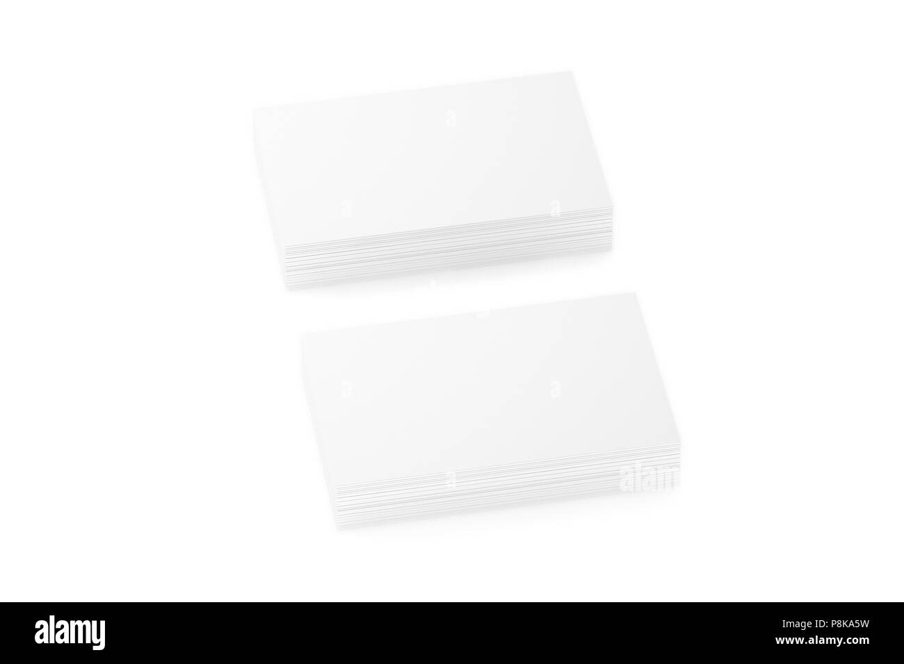 Blank business cards on white background. Include clipping path. 3d ...