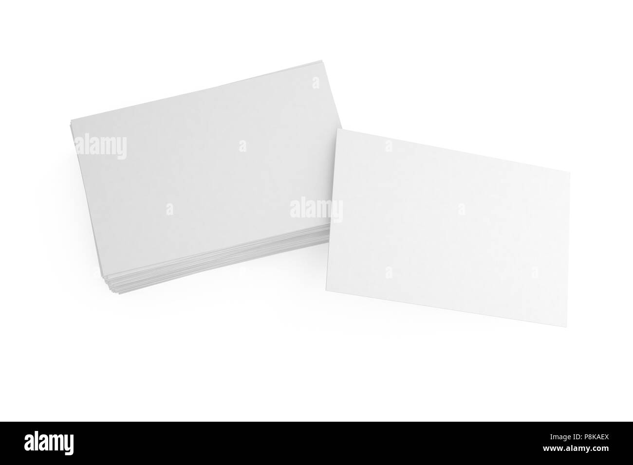 Blank business cards on white background. Include clipping path. 3d ...