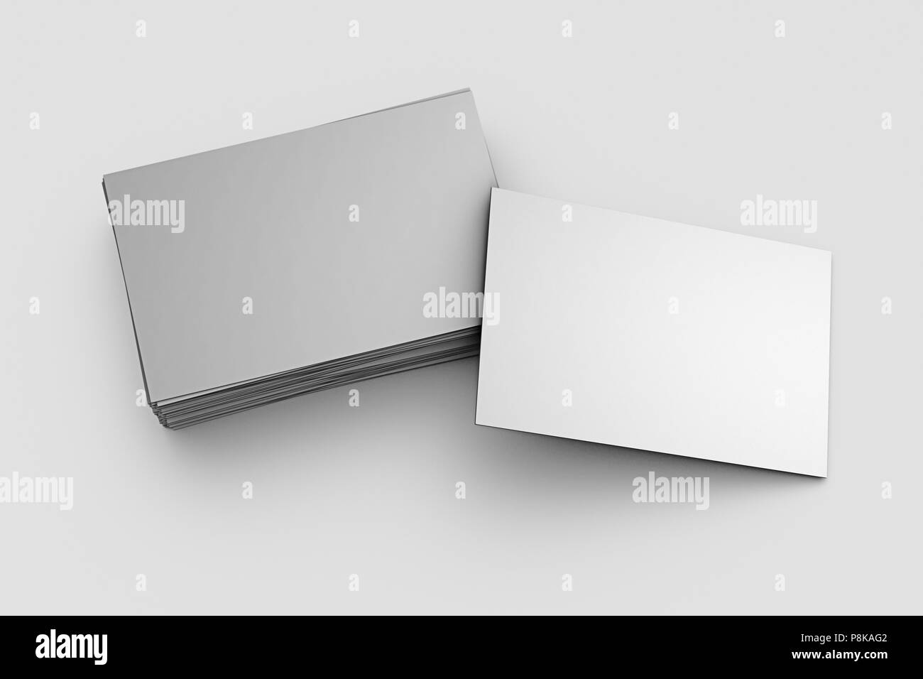 Blank business cards on white background. Include clipping path. 3d ...