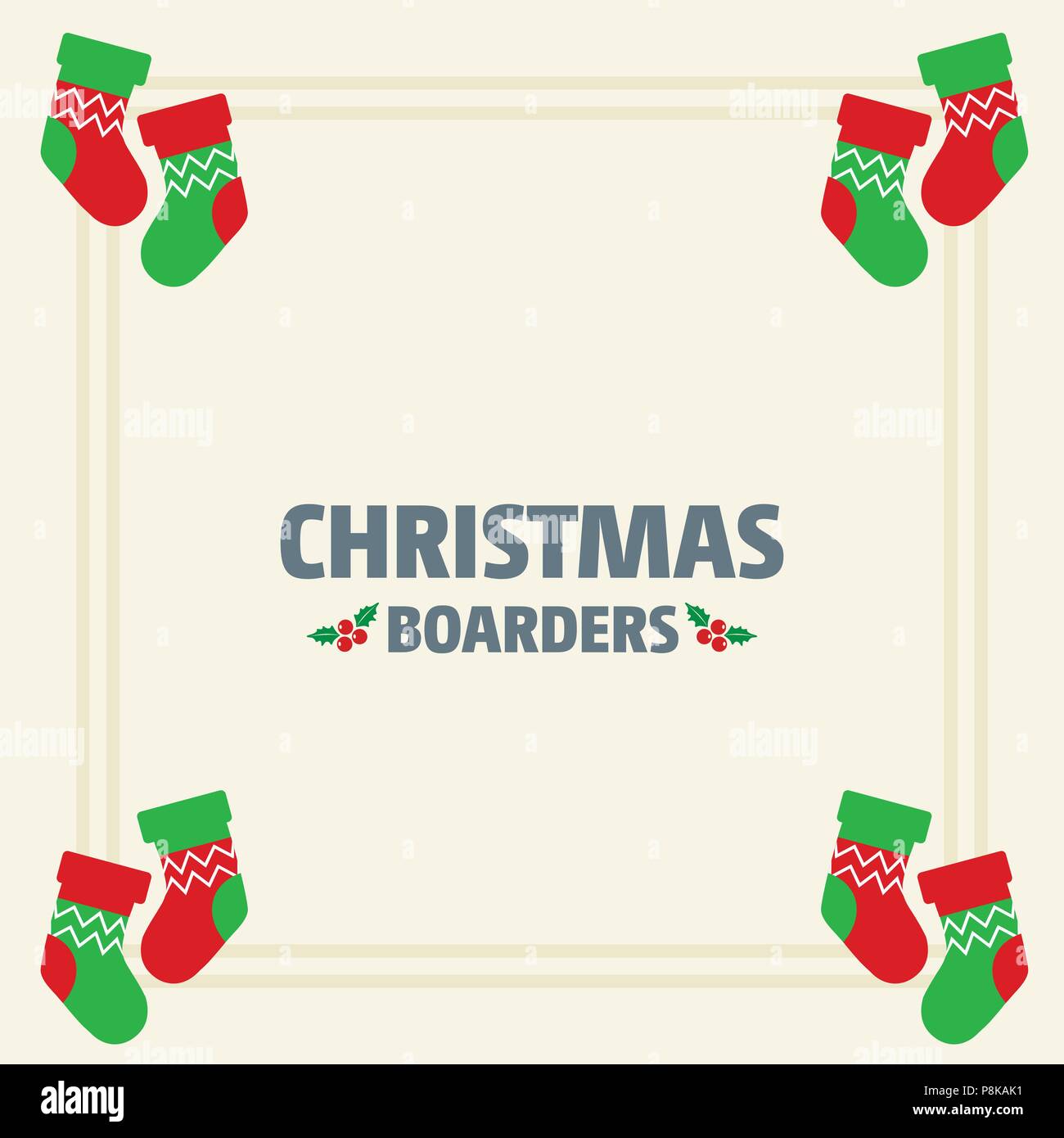 Christmas border of socks. For web design and application interface, also useful for 