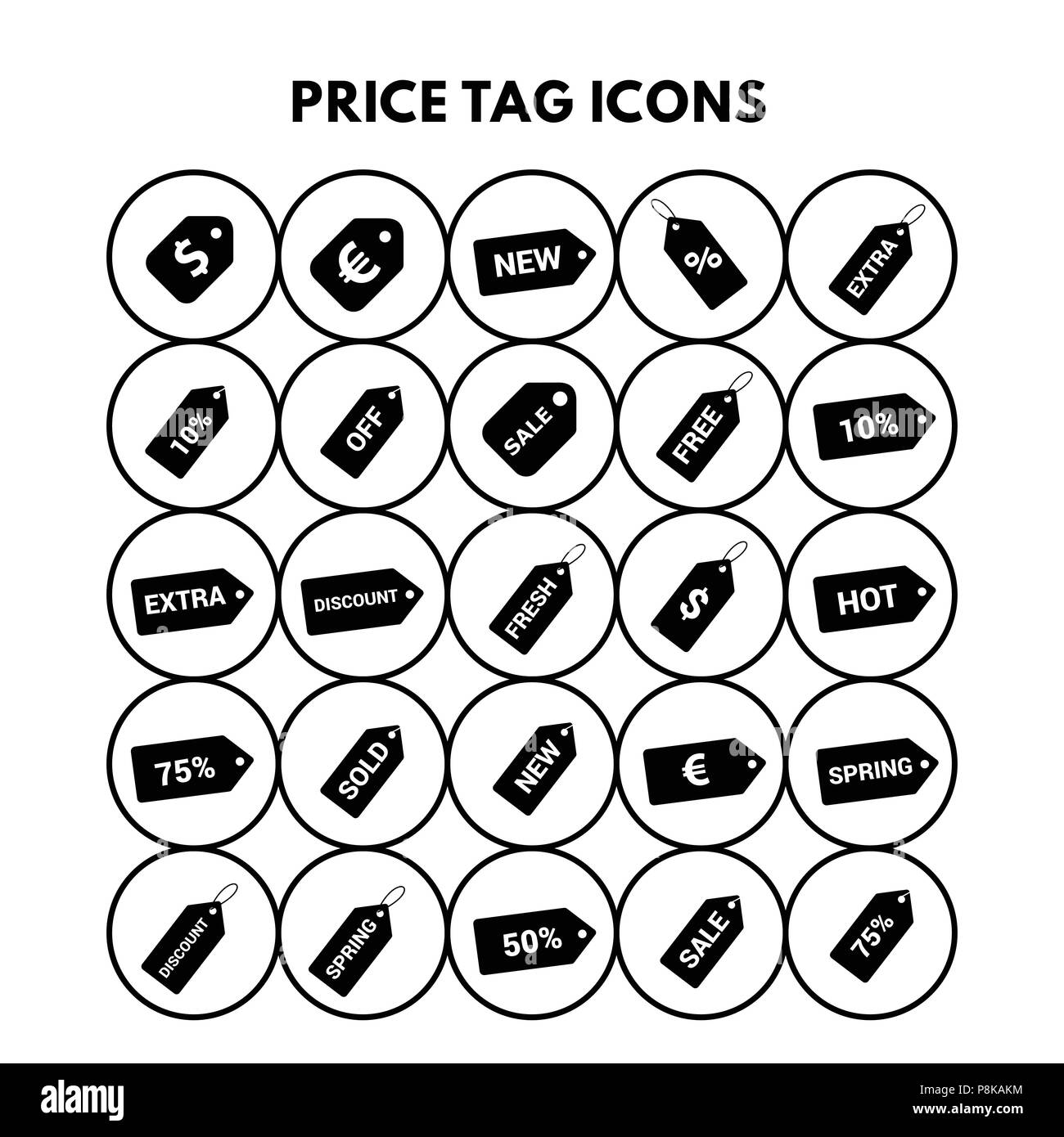 Price Tag Icons. For web design and application interface, also useful