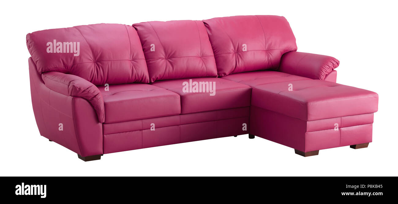 Leather sofa isolated on white background. Stock Photo