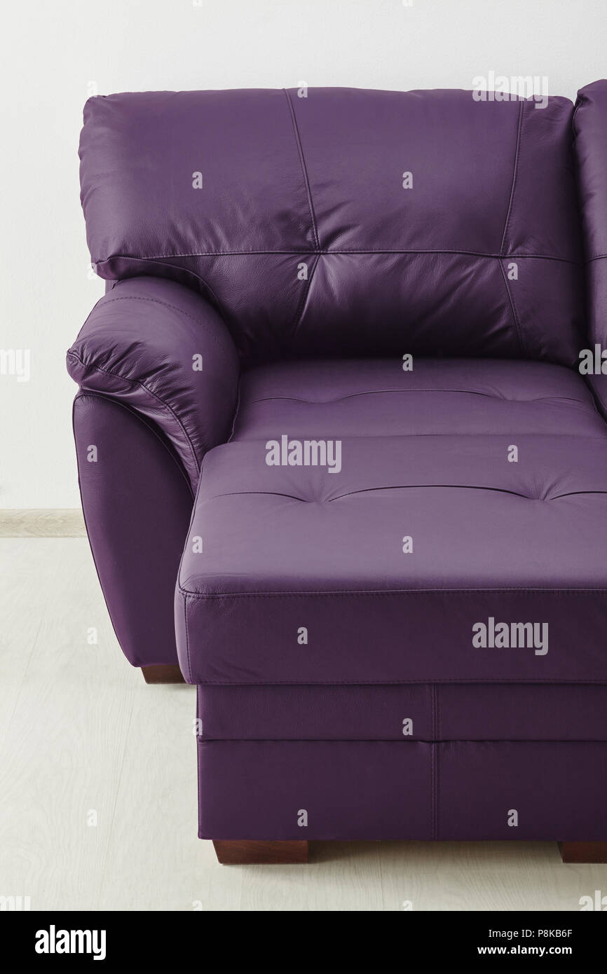 Leather sofa isolated against the wall Stock Photo Alamy
