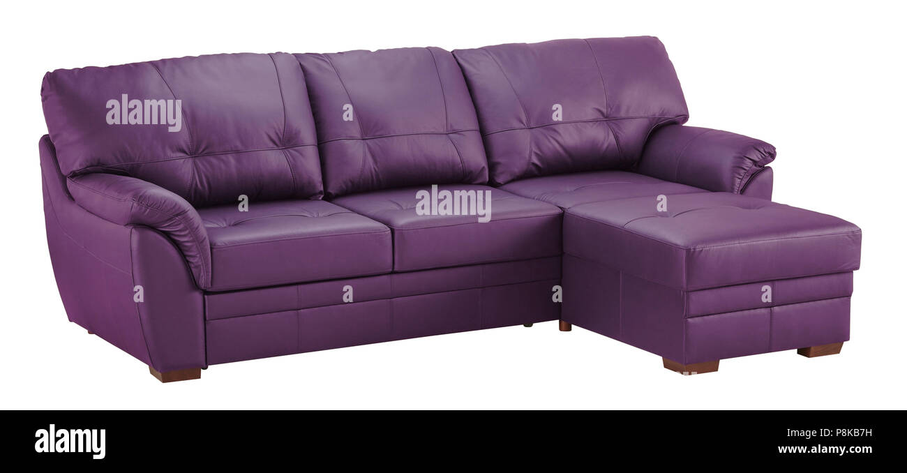 Leather sofa isolated on white background. Stock Photo
