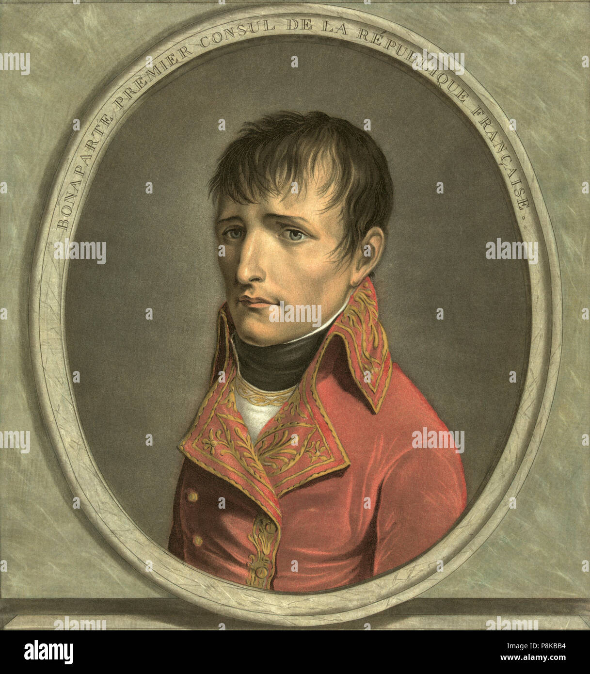 Napoleon Bonaparte, 1769-1821, as first consul of the French Republic.  After a work by Louis Boilly, 1761-1845. Stock Photo