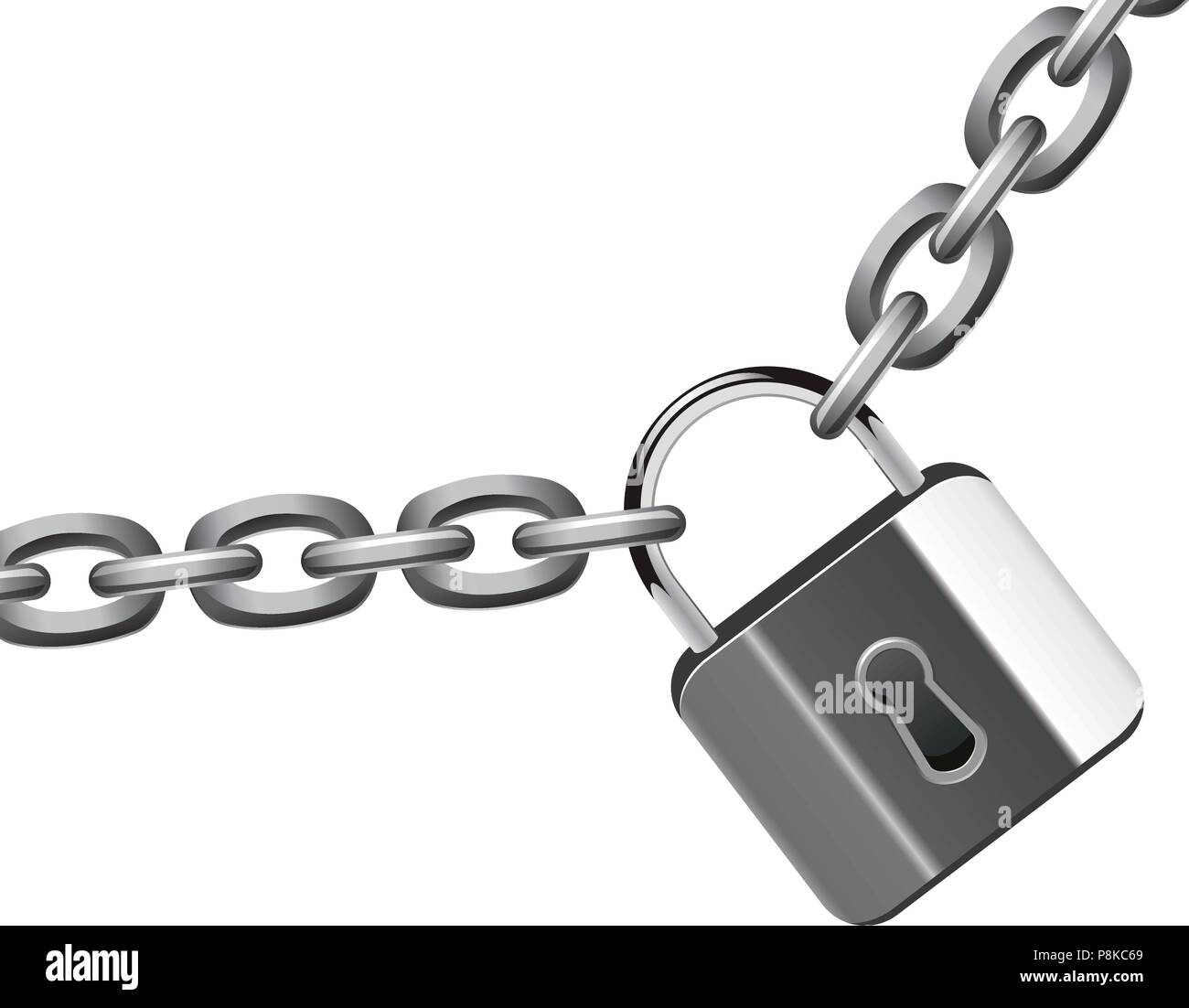 vector illustration of metal chain and padlock Stock Vector Image & Art ...