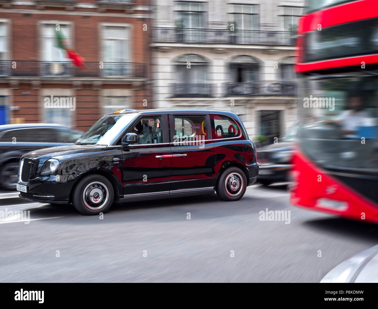 LEVC TX Electric London taxi driving in central London UK Stock Photo