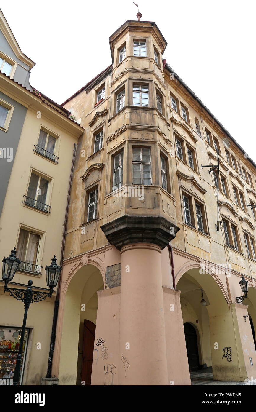 U Petržílků apartment building, Malostranské Náměstí, Malá Strana (Little Quarter), Prague, Czechia (Czech Republic), Europe Stock Photo