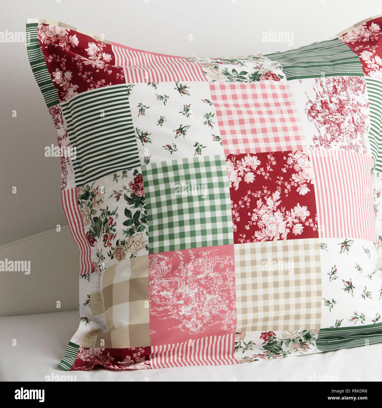 Pillow on a bed. Close-up Stock Photo - Alamy