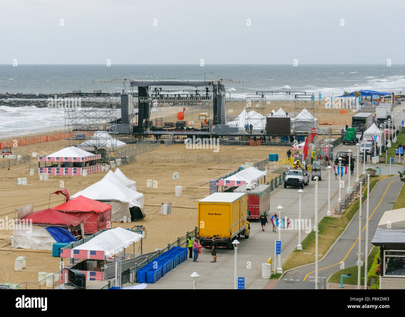 Virginia Beach, VAAugust 31, 2017 Morning setup activities on
