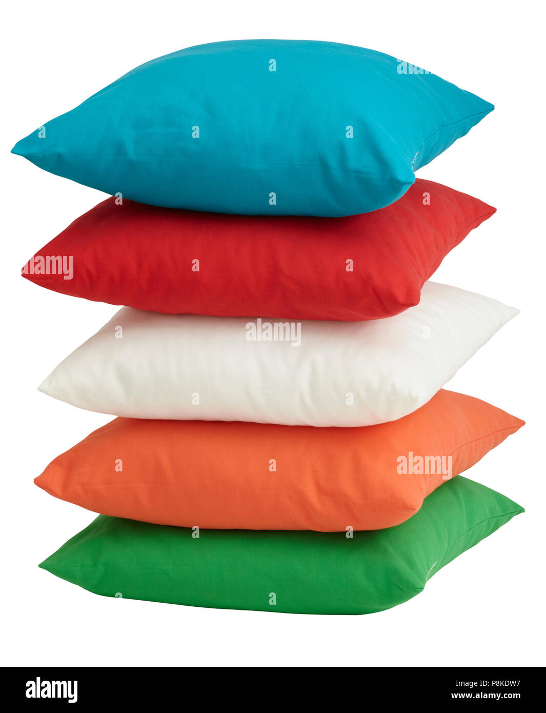 Colorful Pillow Isolated On White Background Include Clipping